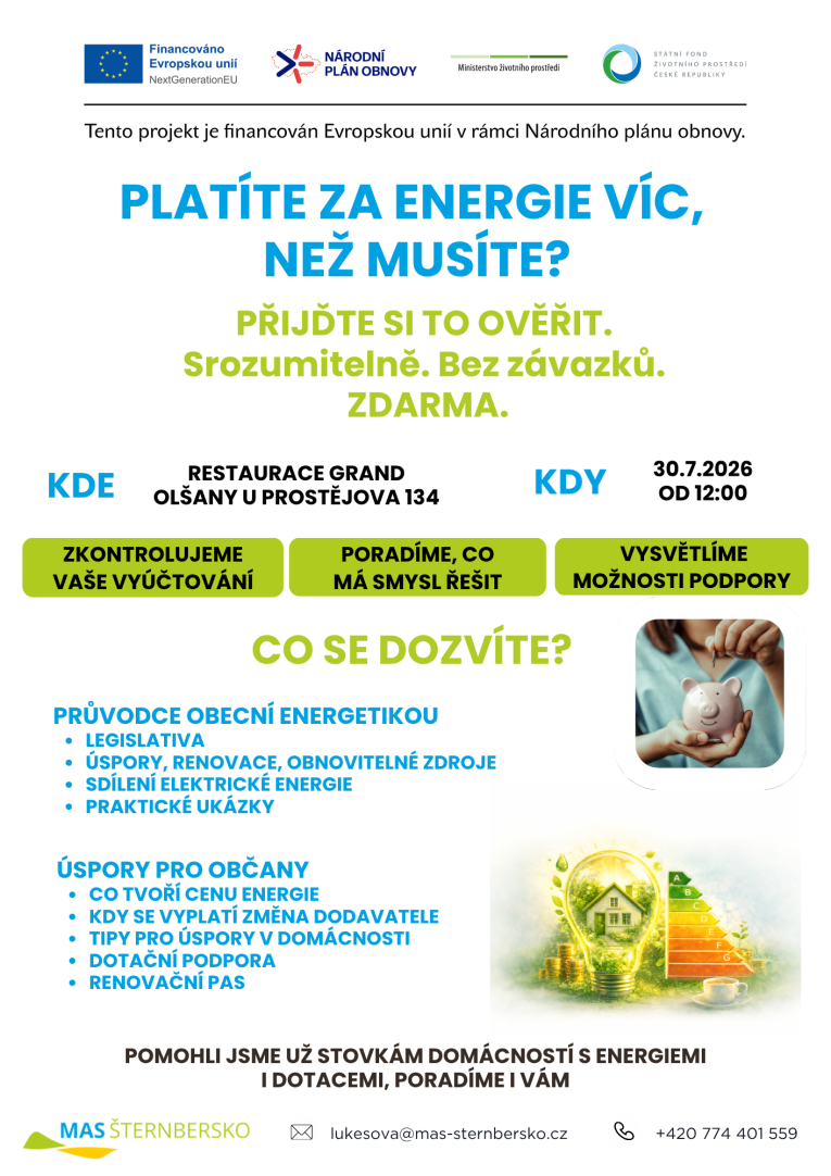 Olšany u Prostějova 30. 7. 2026 Olšany u Prostějova 30. 7. 2026